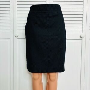 2/$25 CONTEXT Petite Navy Blue Polka Dot Pencil Skirt Size 12P